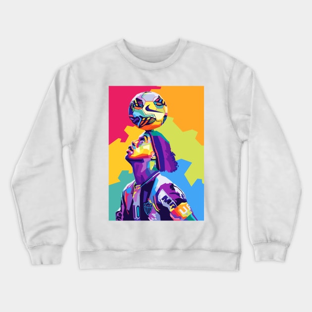 Ronaldinho Wpap Art Crewneck Sweatshirt by Zet Art